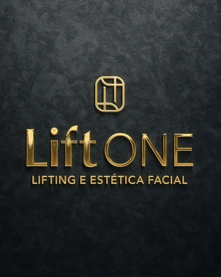 Logotipo da franquia de estética Lift ONE criado pelo designer Lucas Caldas